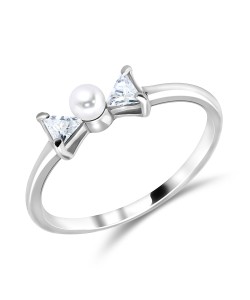 Cute Pearl Silver Ring NSR-600D